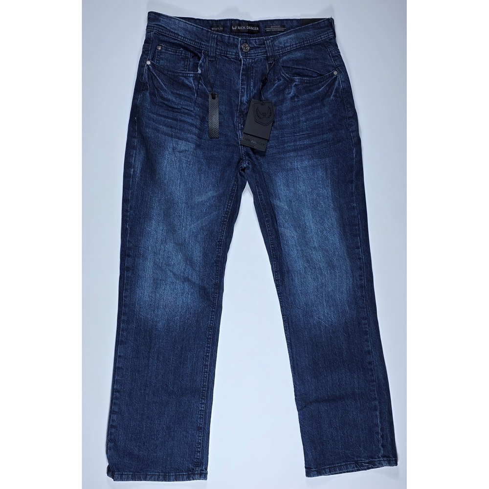 Nick Danger Men's Bootcut Jeans Dark Wash Indigo Denim 34x30 NWT